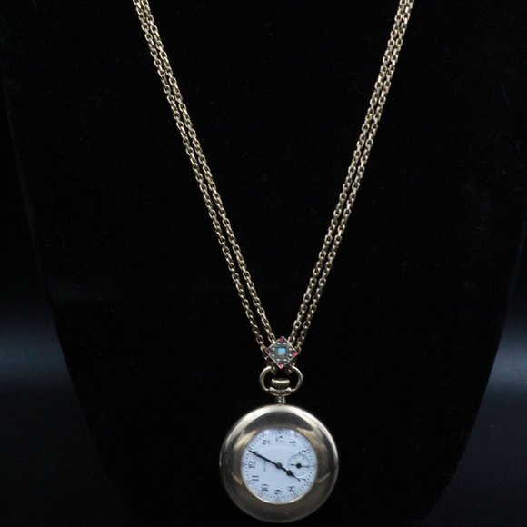 ANTIQUE WALTHAM GOLD FILLED OPEN FACE LADIES POCKET WATCH - Picture 6 of 9